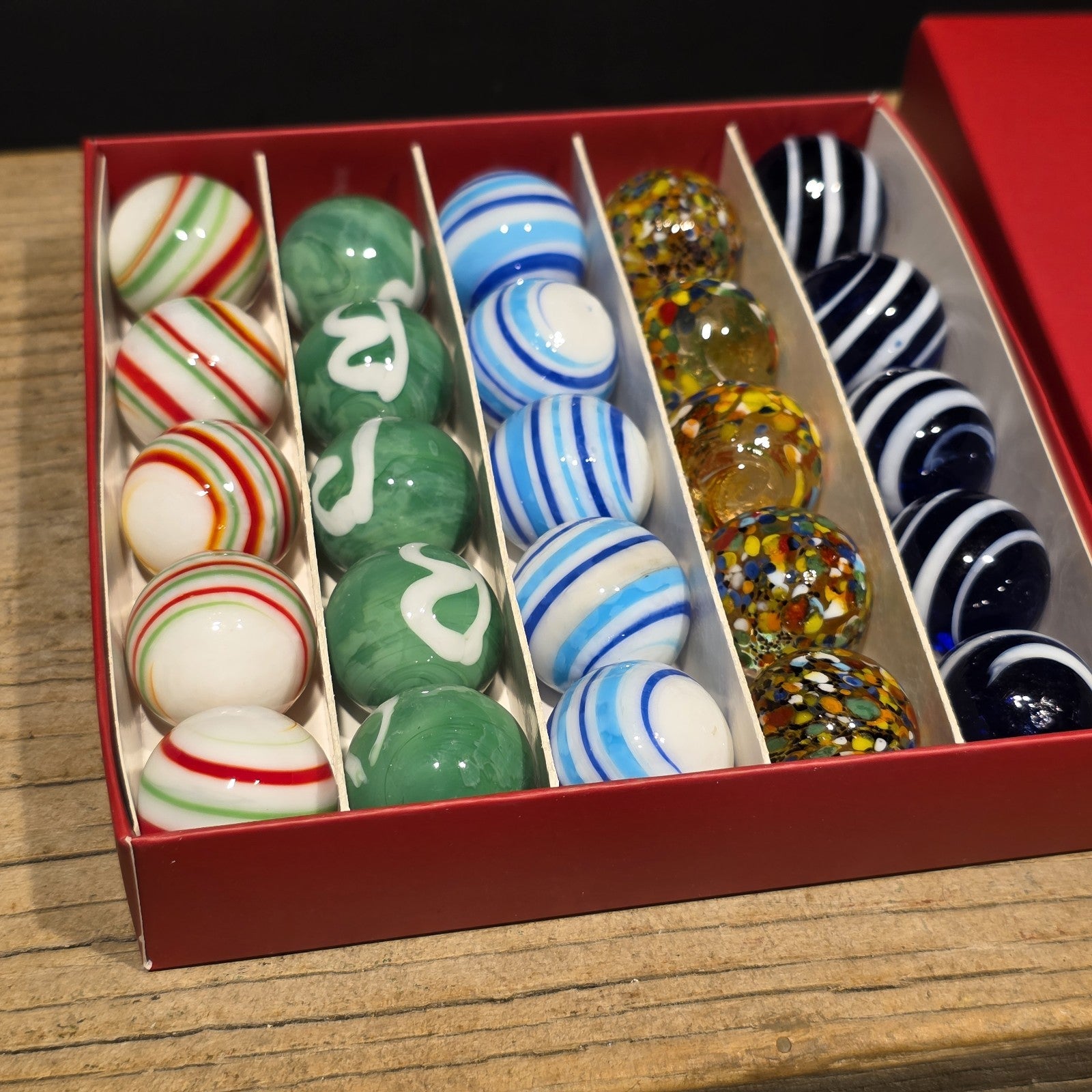 Akro Agates Vintage Style Box Set of Marbles