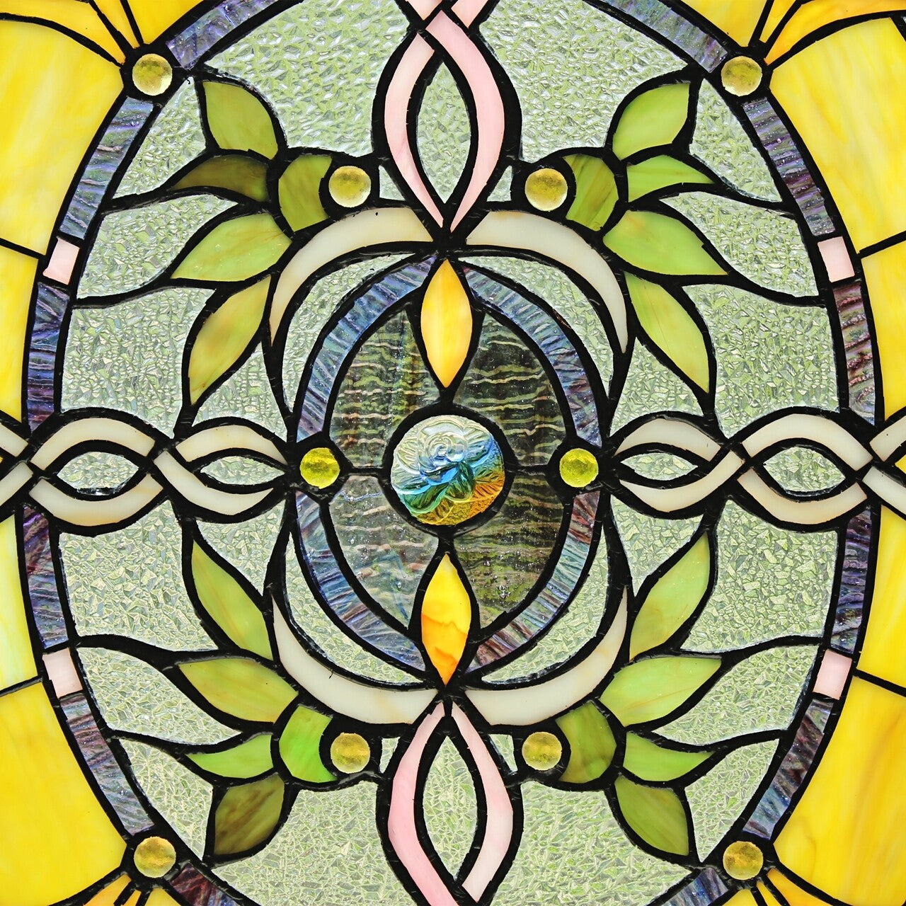 24.8" Stained Glass Window Hanging Panel Suncatcher