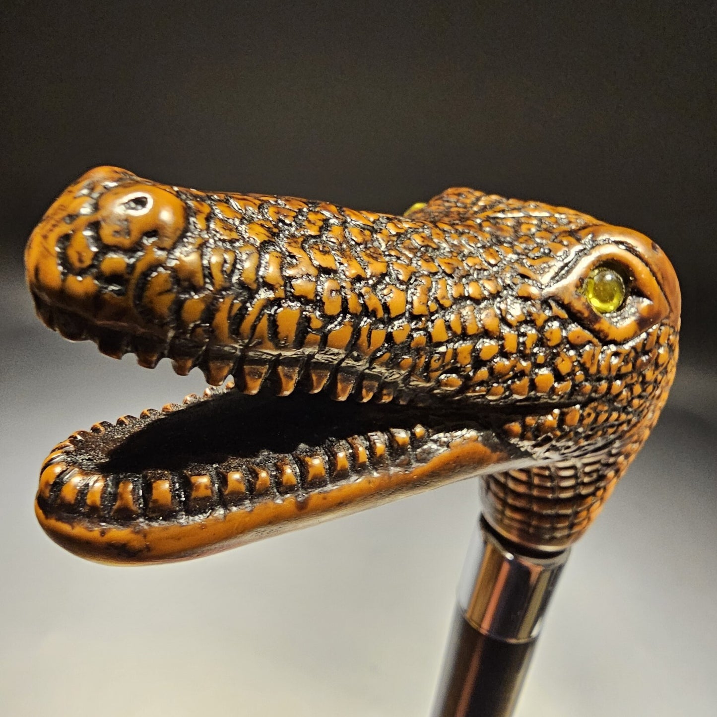 36" Antique Style Gator Head Walking Stick Cane