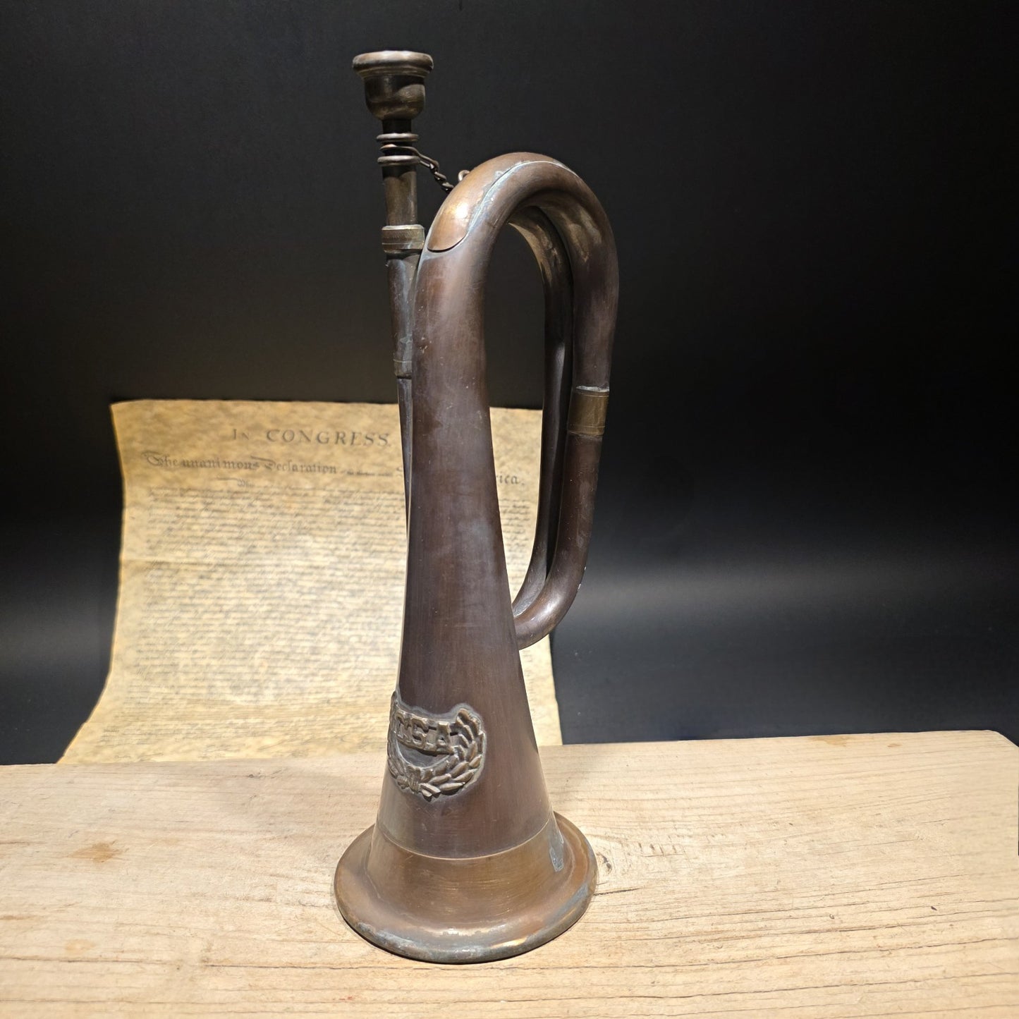 12" Antique Style Civil War Confederate CSA Bugle Copper Brass Signal Horn