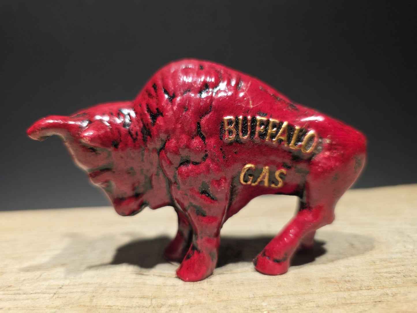 Antique Style Buffalo Gasoline Cast Iron Coin Bank