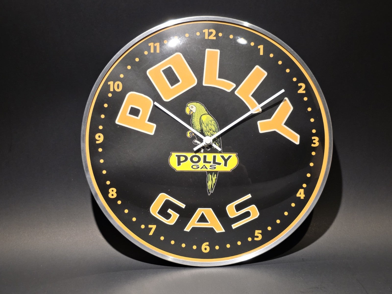 12" Antique Vintage Style Round Polly Gas Oil Wall Clock Sign