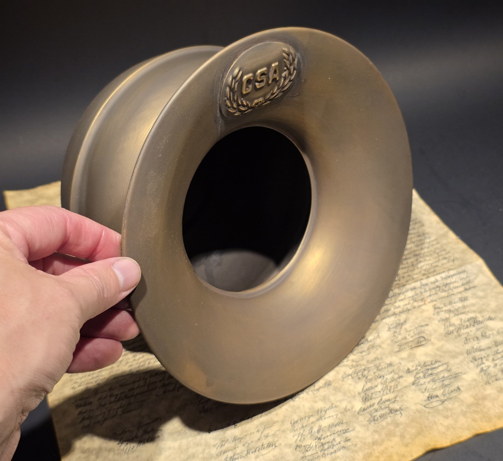 8 1/2" Antique Style Civil War Confederate Brass Spittoon Cuspidor