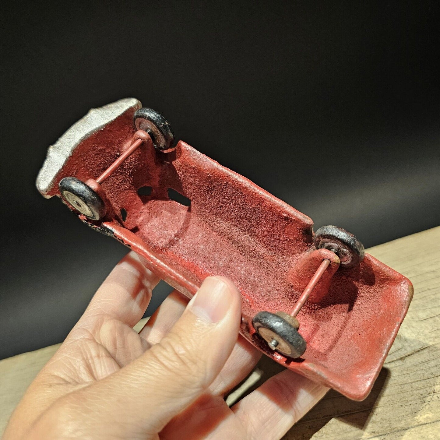 Vintage Style Red Cast Iron Toy Phillips 66 Car Delivery Van