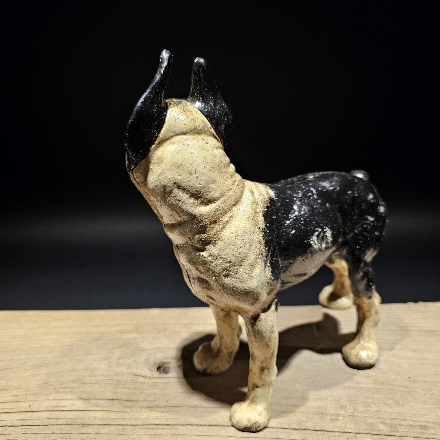 Antique Style Cast Iron Boston Terrier Dog Door Stop Coin Bank
