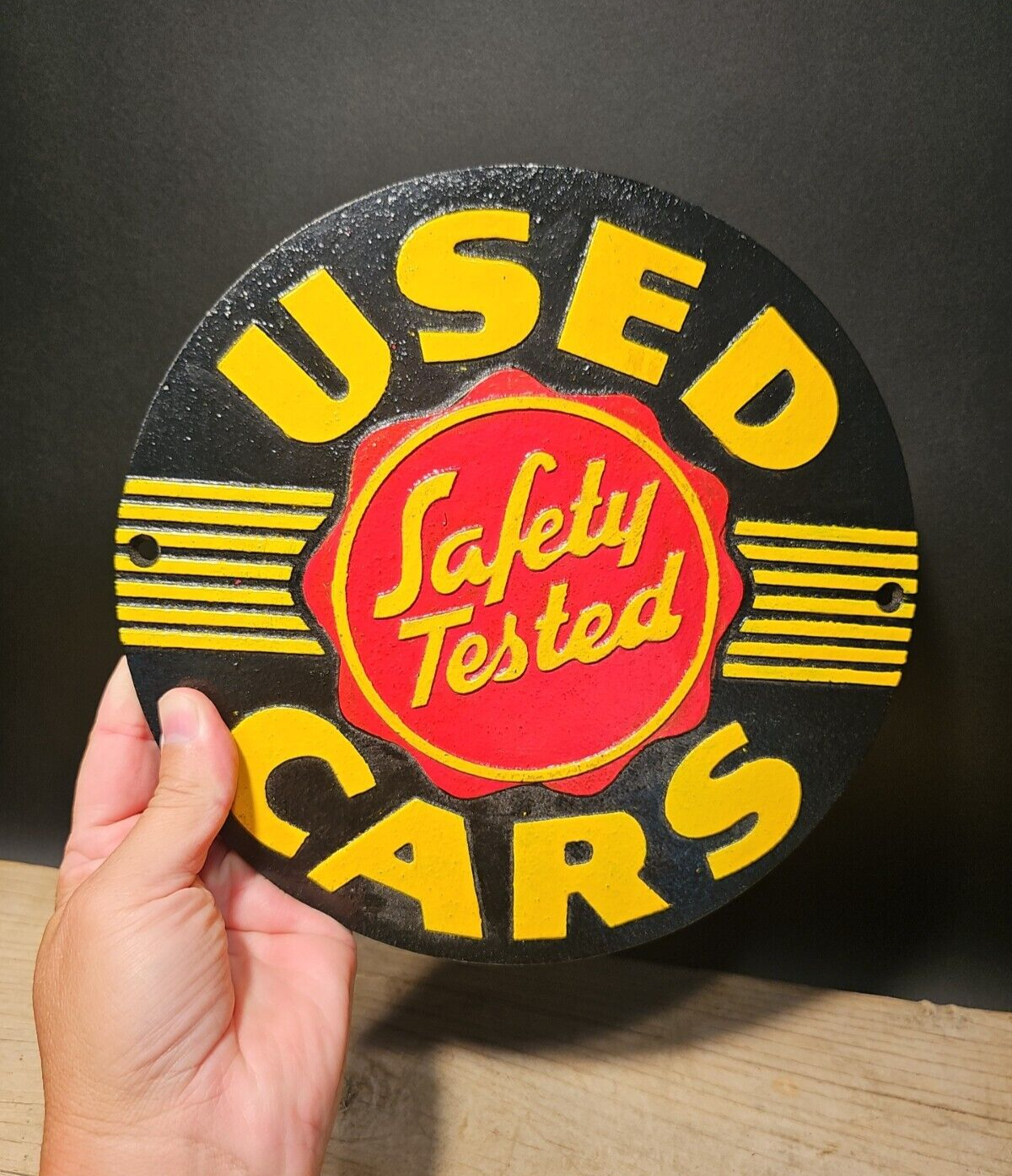 Antique Vintage Style Cast Iron Used Cars Sign Plaque