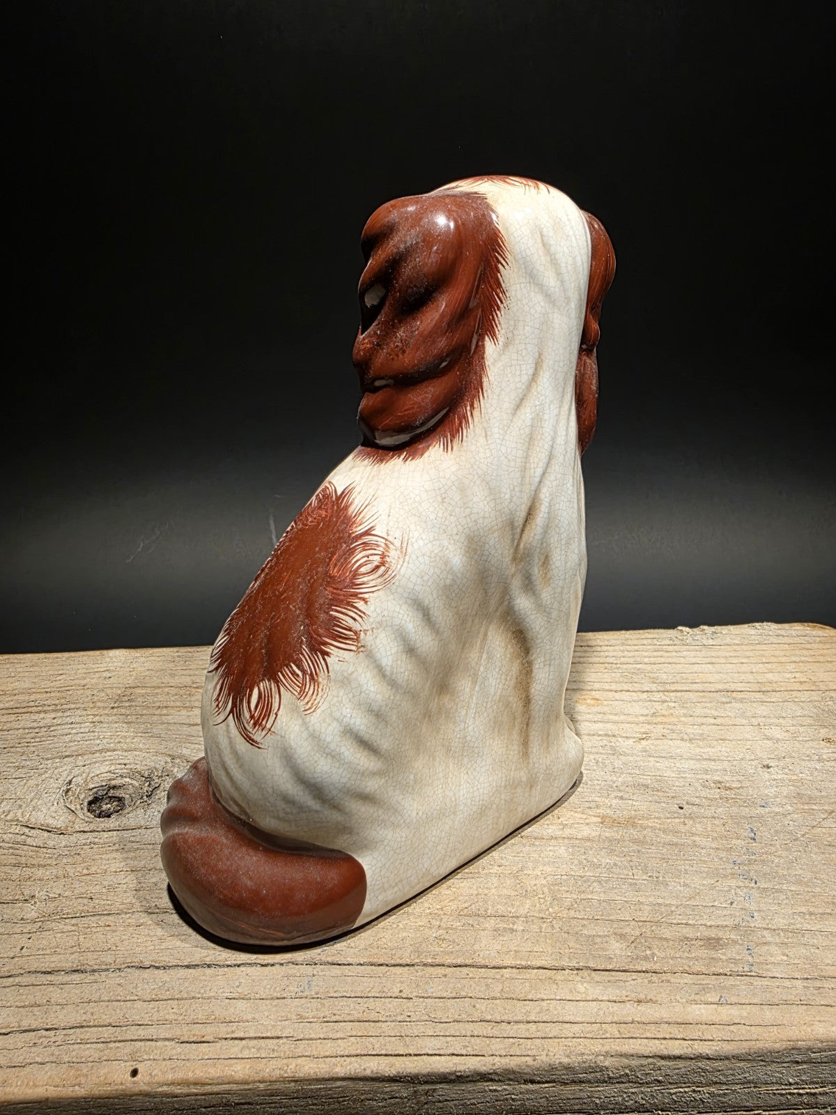 8" Antique Vintage Style Red Staffordshire Spaniel Dog Figurine