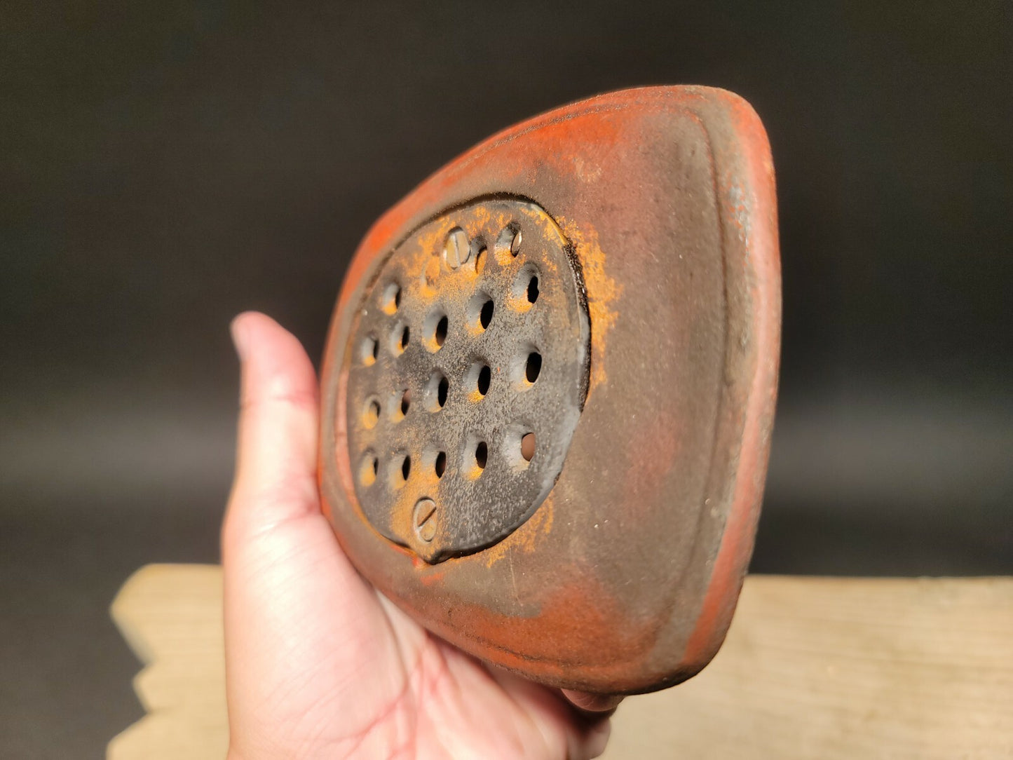 Antique Vintage Style Miniature Cast Iron Fireman Helmet Coin Bank 