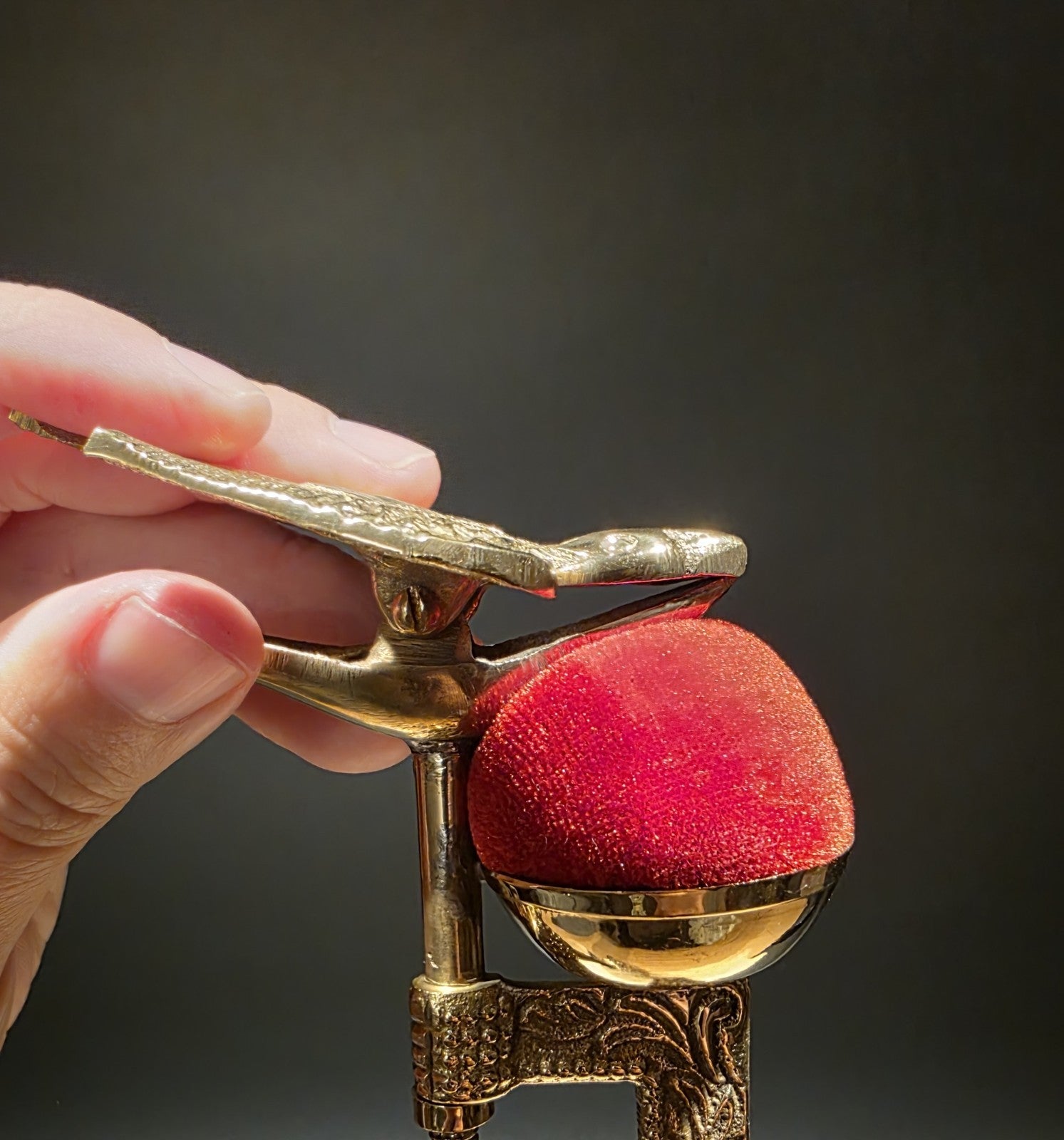 6" Brass Eagle Sewing Clamp Pin Cushion