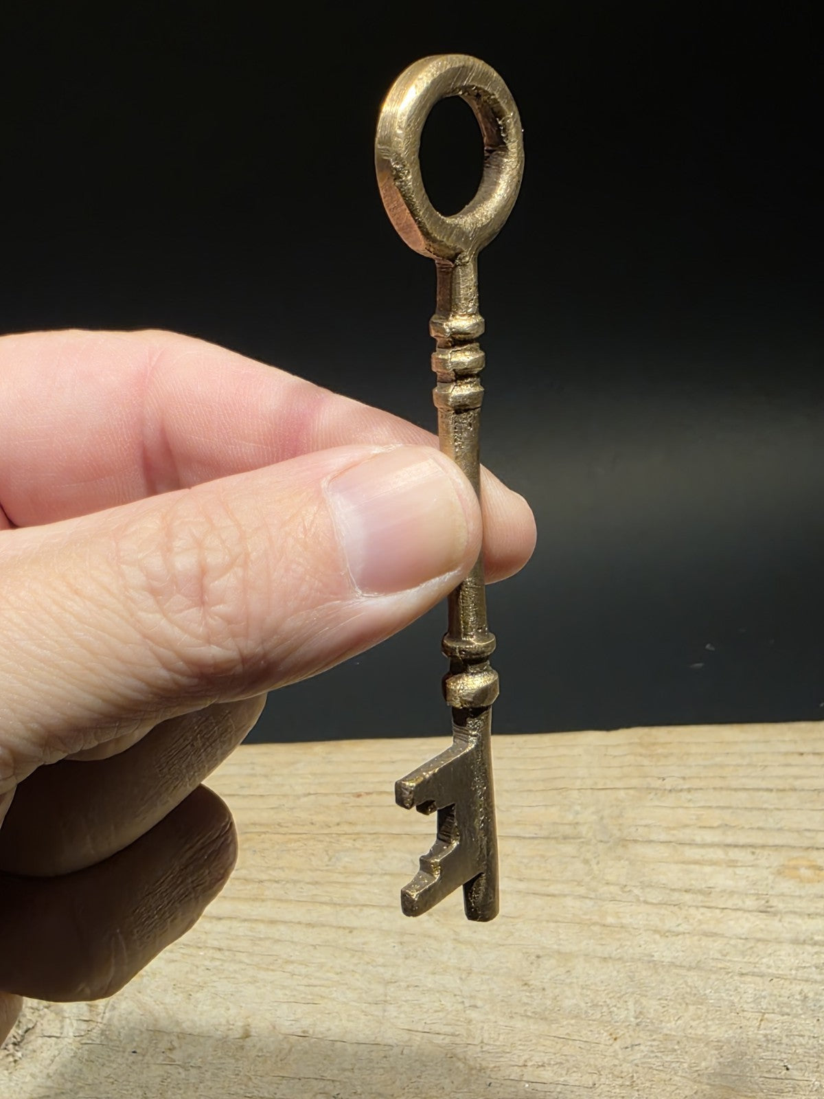 4" Antique Style Brass Large Skeleton Church Key