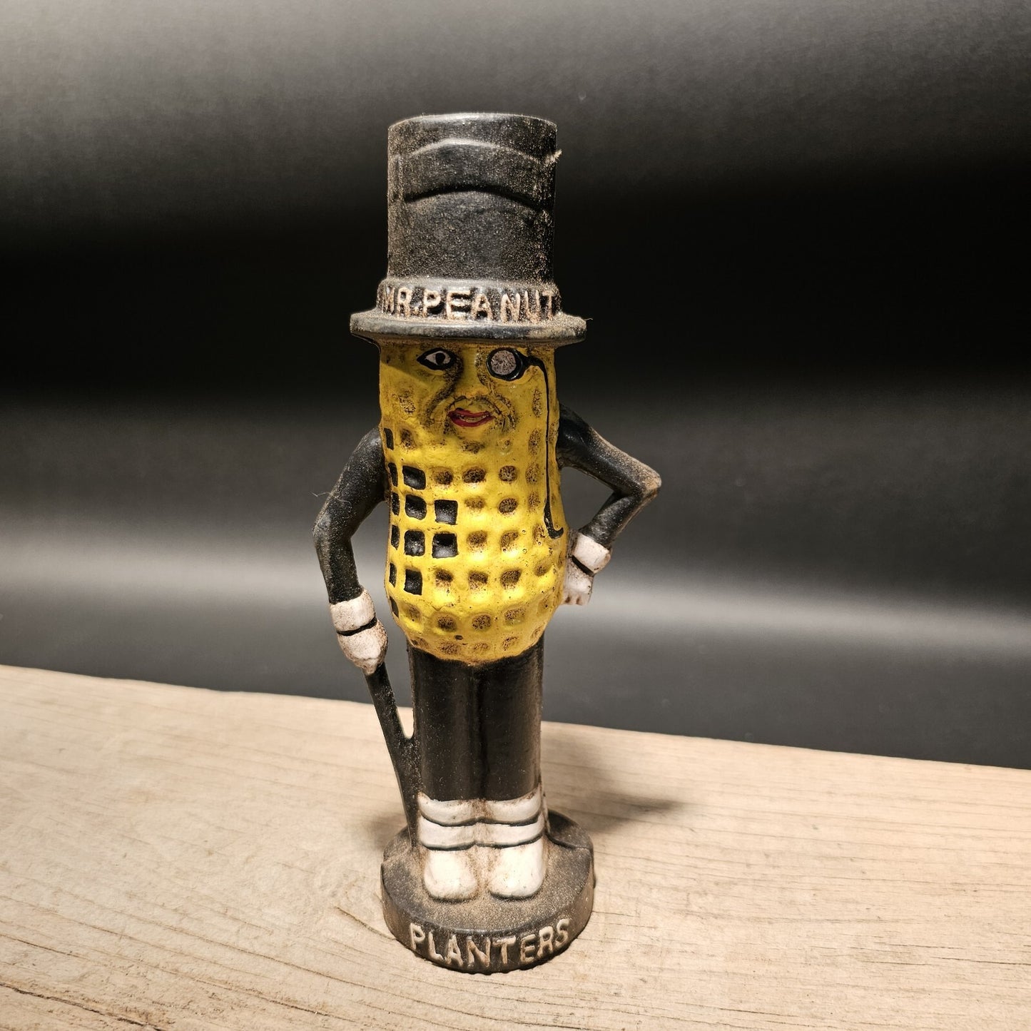 Antique Vintage Style Cast Iron Peanut Coin Bank
