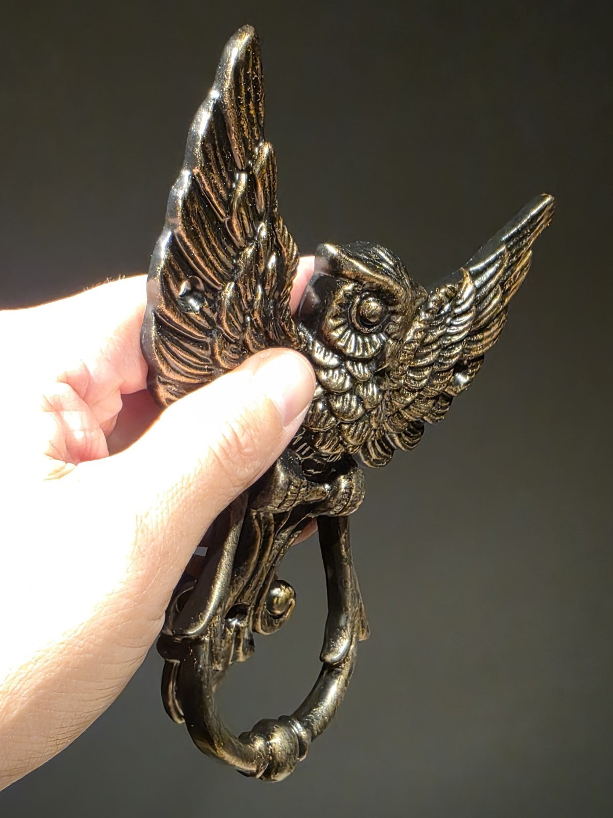 Antique Vintage Style Cast Iron Owl Door knocker