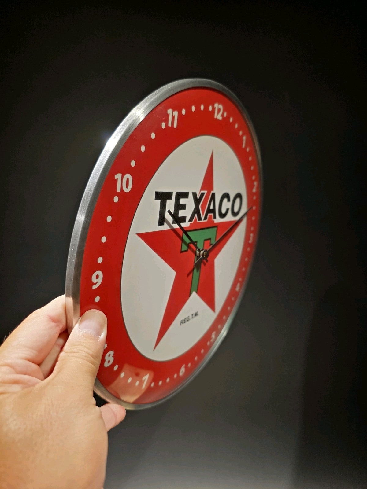 12" Antique Vintage Style Round Texaco Gasoline Oil Wall Clock Sign