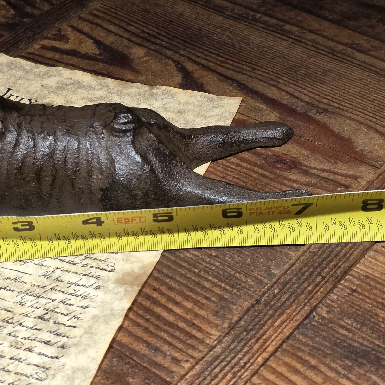 Cast Iron French Bulldog Doorstop – Vintage Style Reclining Dog Rust/Black