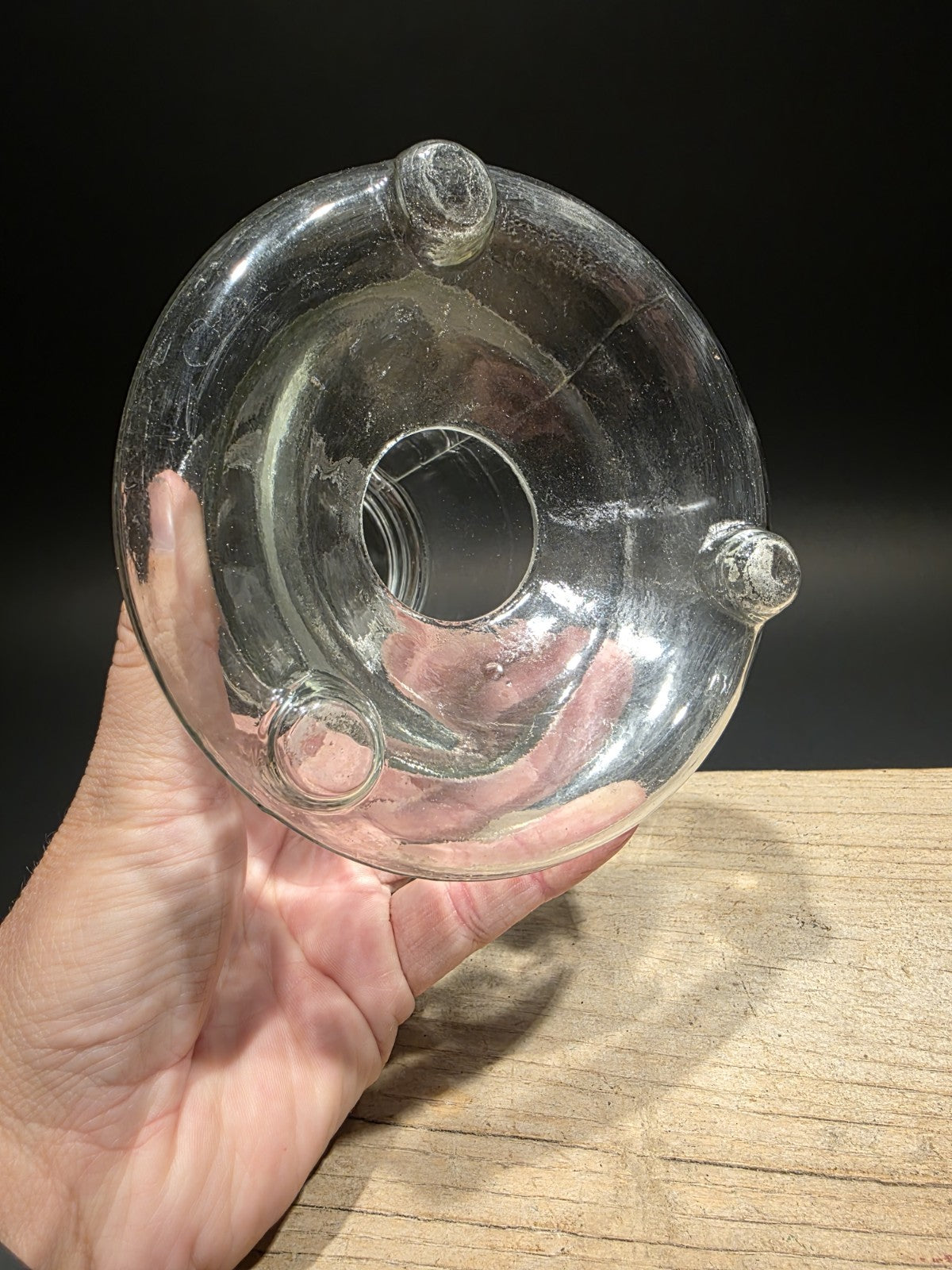 6 1/2" Antique Vintage Style Table Top Blown Glass Fly Wasp Insect Trap Catcher