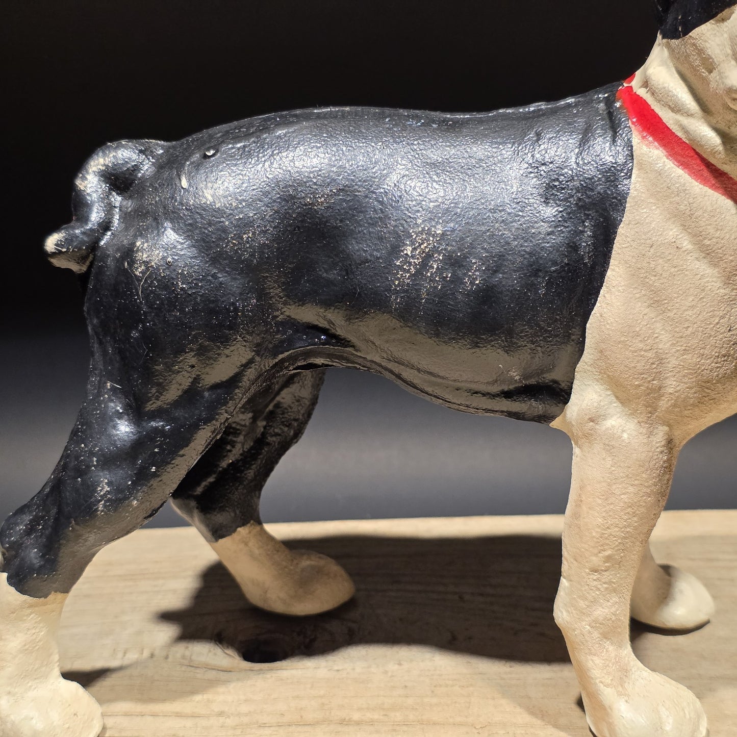 Antique Style Cast Iron Boston Terrier Dog Door Stop Coin Bank