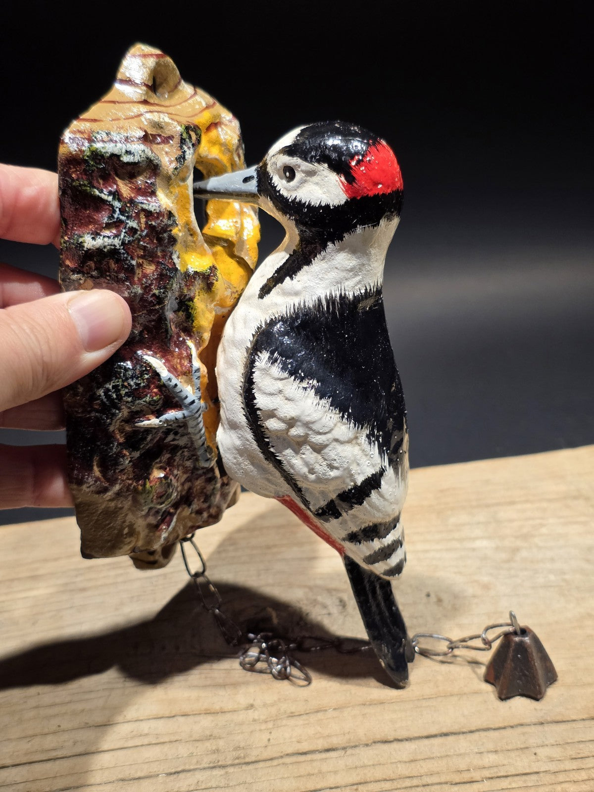Vintage Style Folk Art Cast Iron Woodpecker Door Knocker