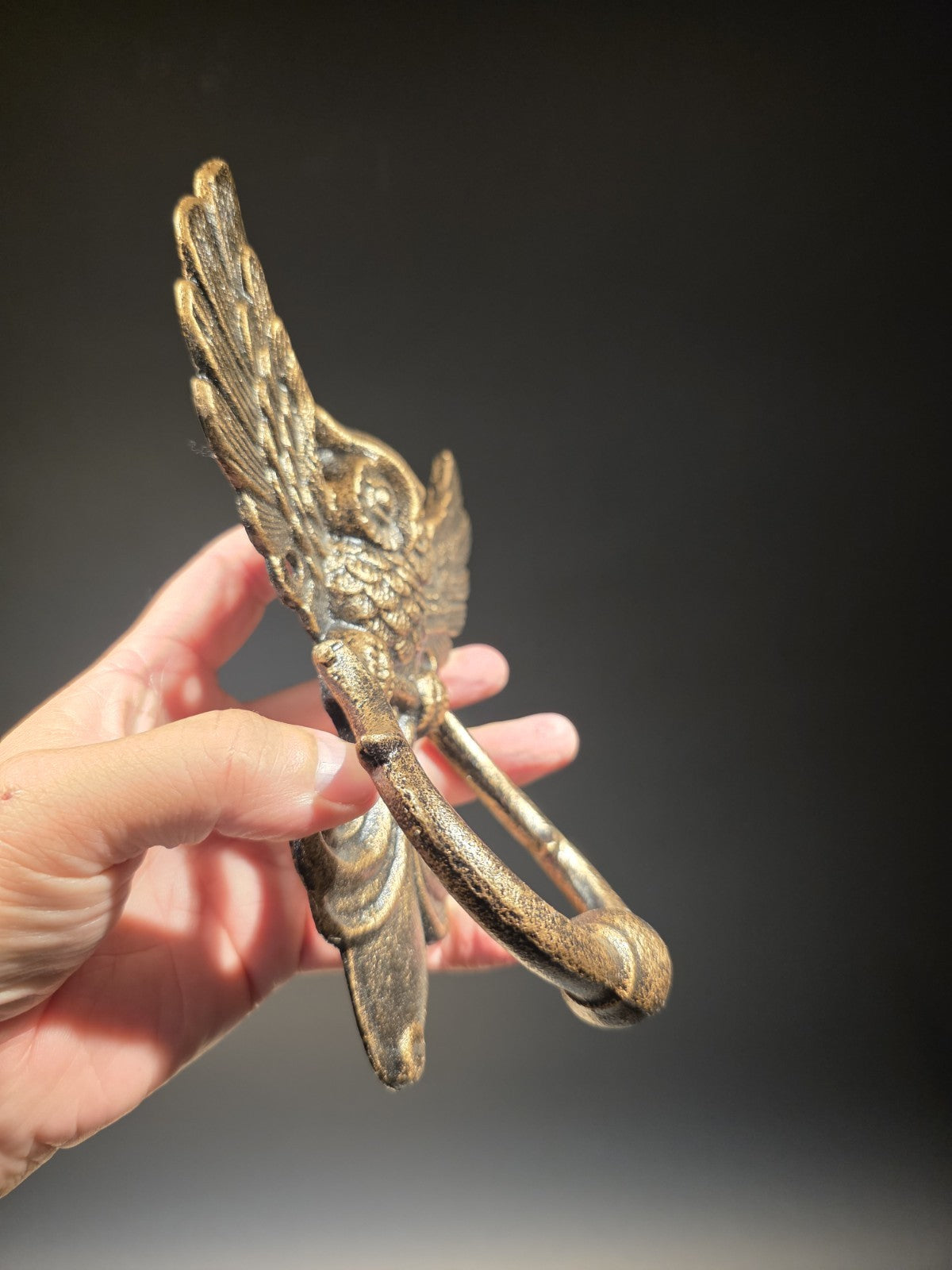 Antique Vintage Style Cast Iron Owl Door knocker