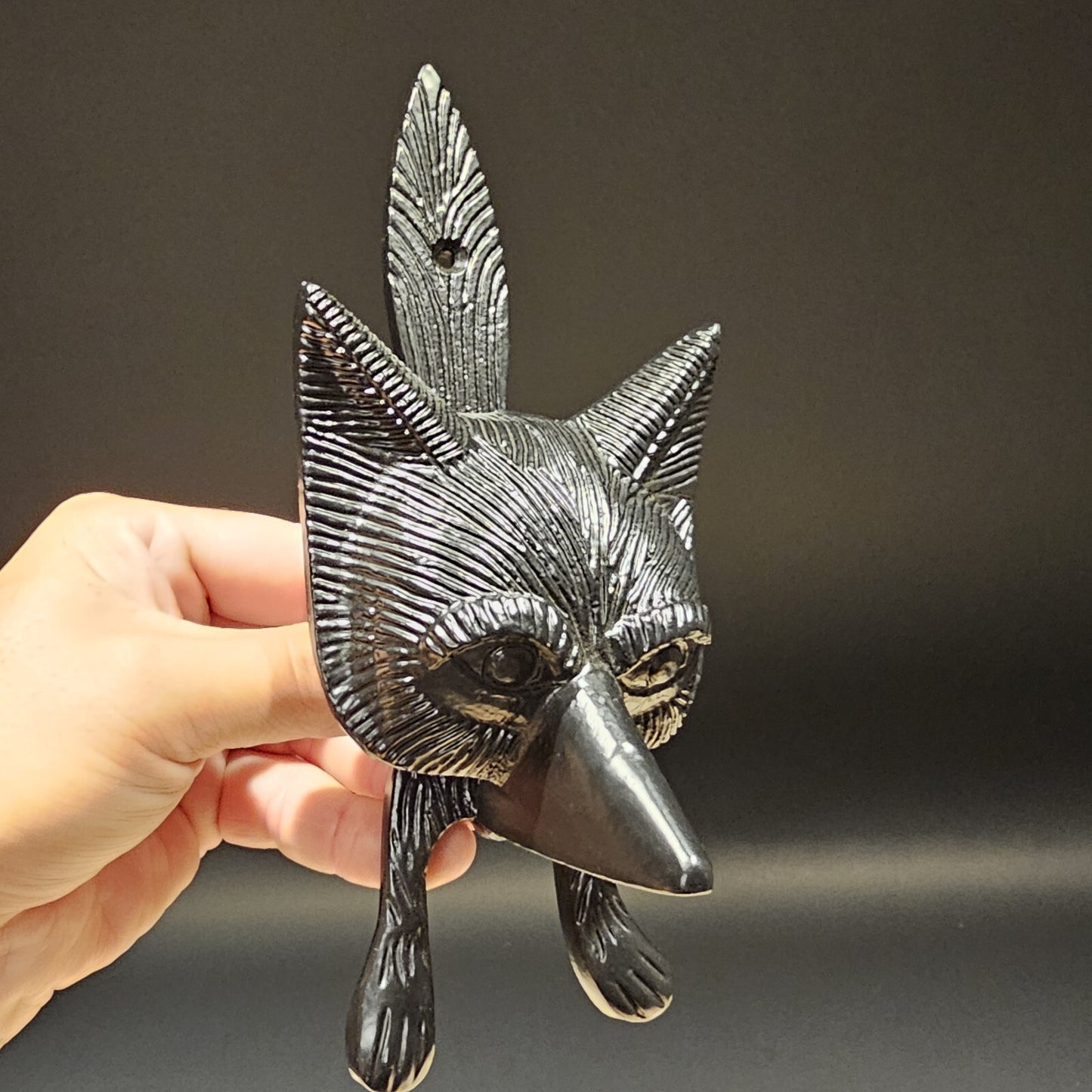 Antique Vintage Style Black Cast Iron FOX Head DOOR KNOCKER Hardware