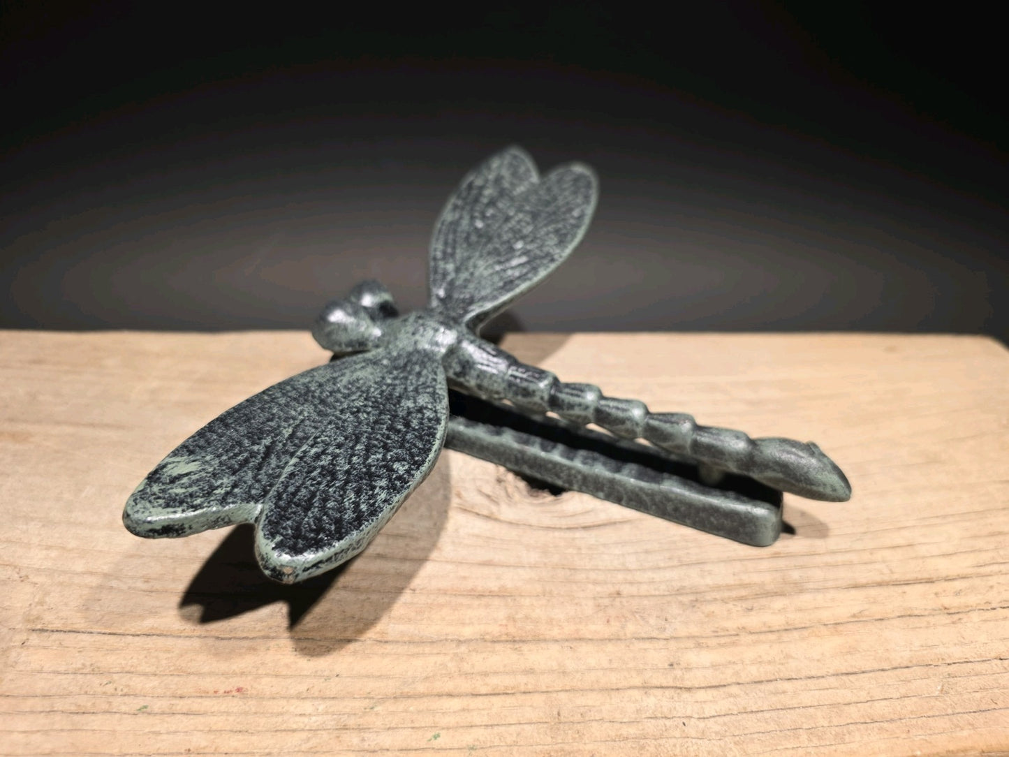 7" Antique Vintage Style Verdigris Cast Iron Dragonfly Door Knocker