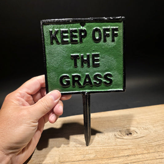 Vintage Style Cast Iron “Keep Off the Grass” Parks Lawn Sign
