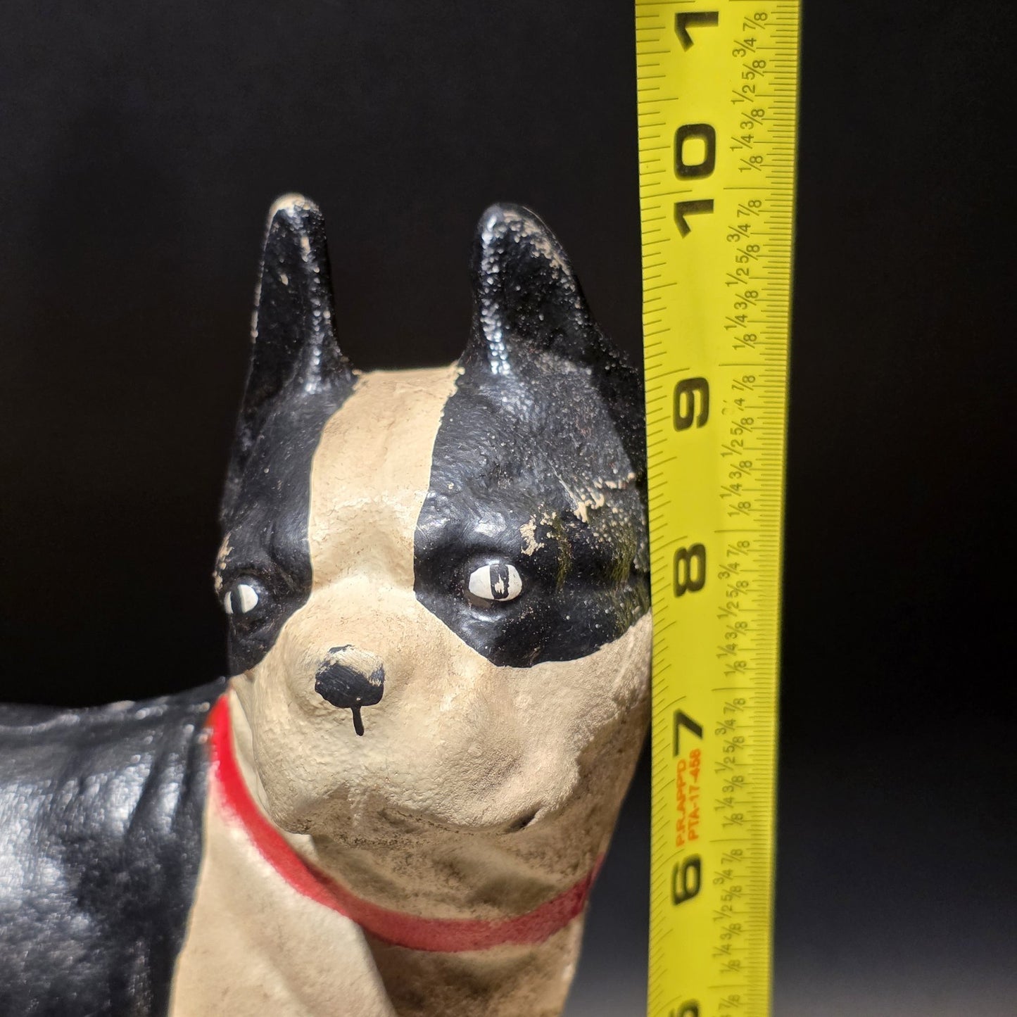 Antique Style Cast Iron Boston Terrier Dog Door Stop Coin Bank