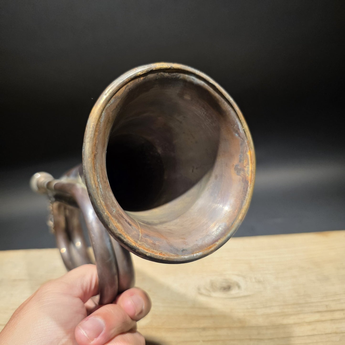 12" Antique Style Civil War Confederate CSA Bugle Copper Brass Signal Horn