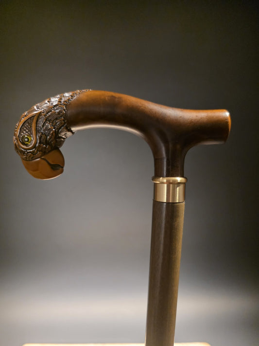 36" Antique Style Parrot Head Walking Stick Cane