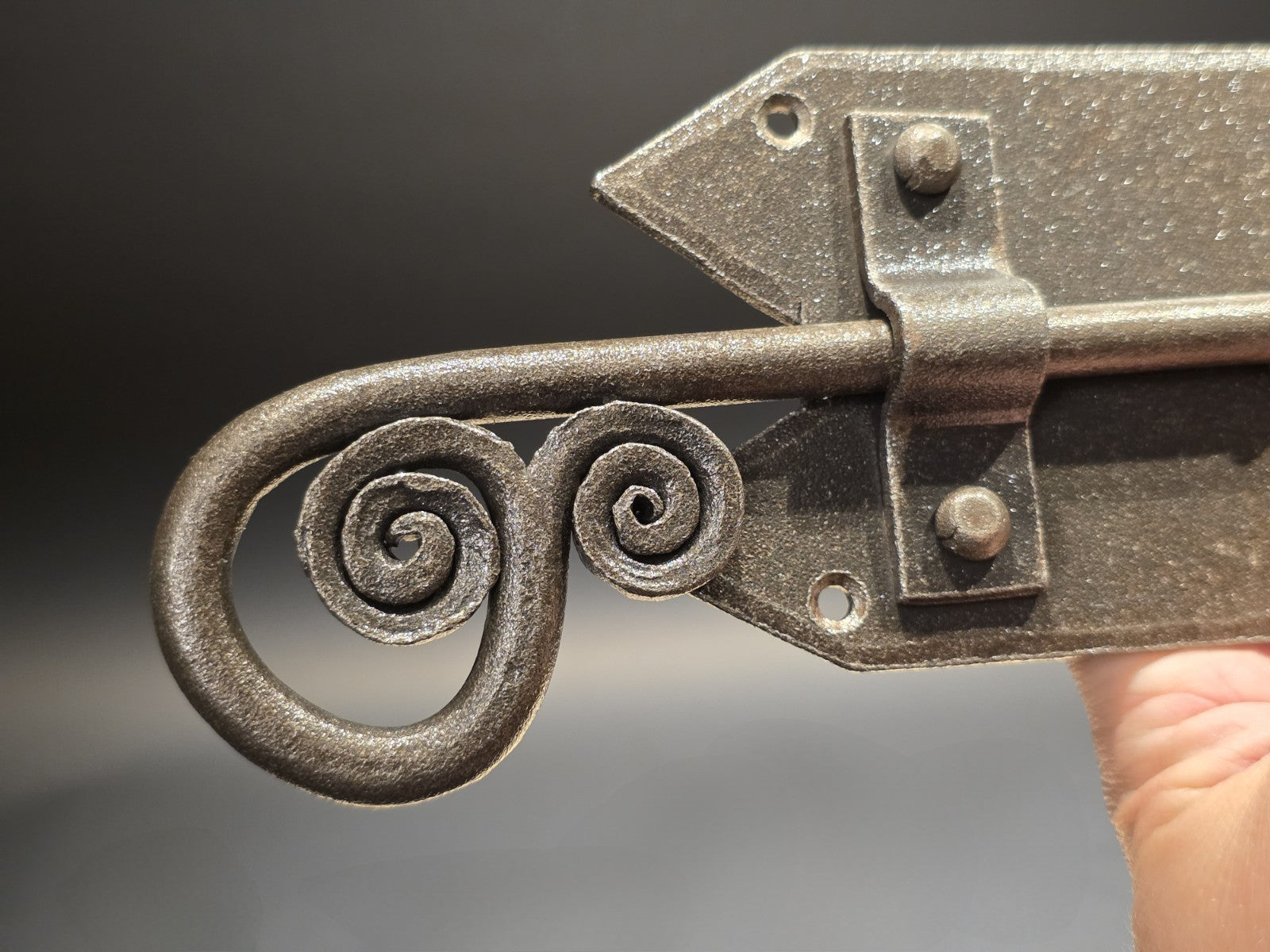 Antique Style Pennsylvania German  Slide Latch Hand Forged Primitive Iron
