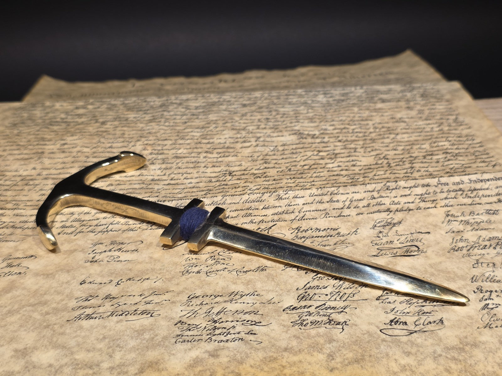 8" Vintage Style Brass Anchor Letter Opener Nautical Desk Accessory