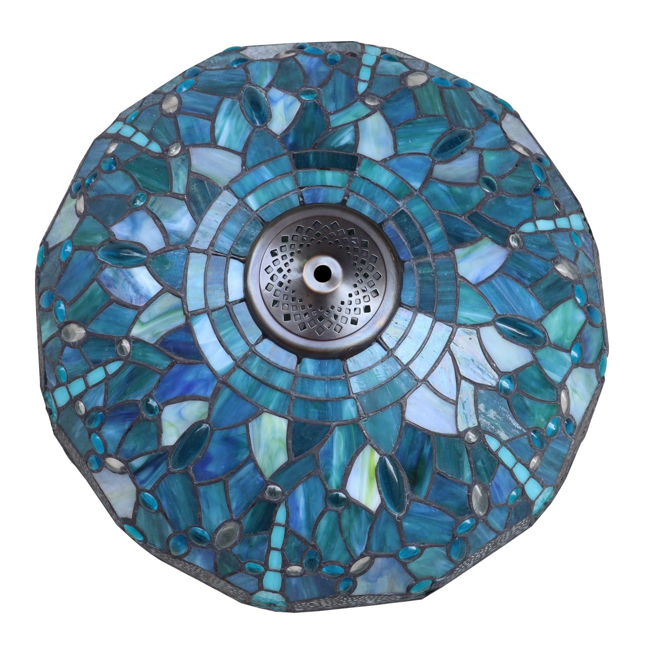 22.24" Antique Vintage Style Stained Glass Dragonfly Lighted Base Table Lamp