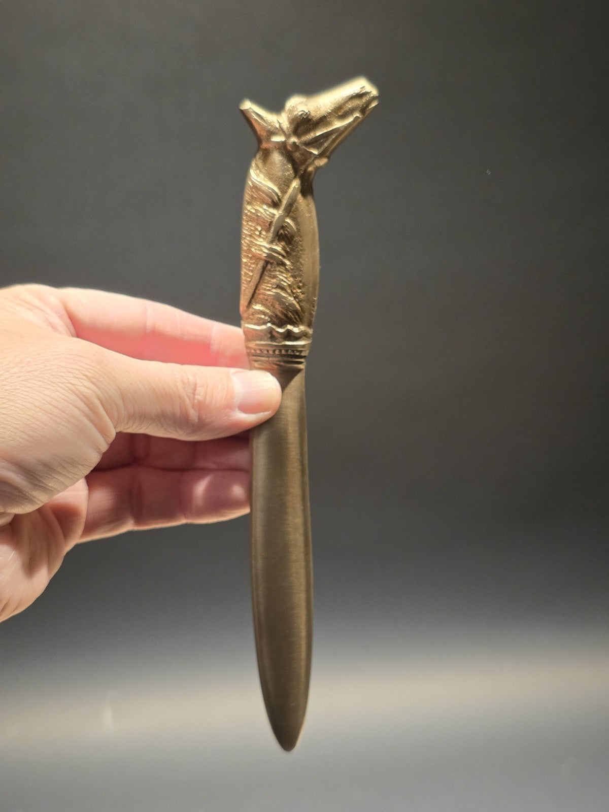 8 1/2"  Vintage Style Brass Horse Letter Opener