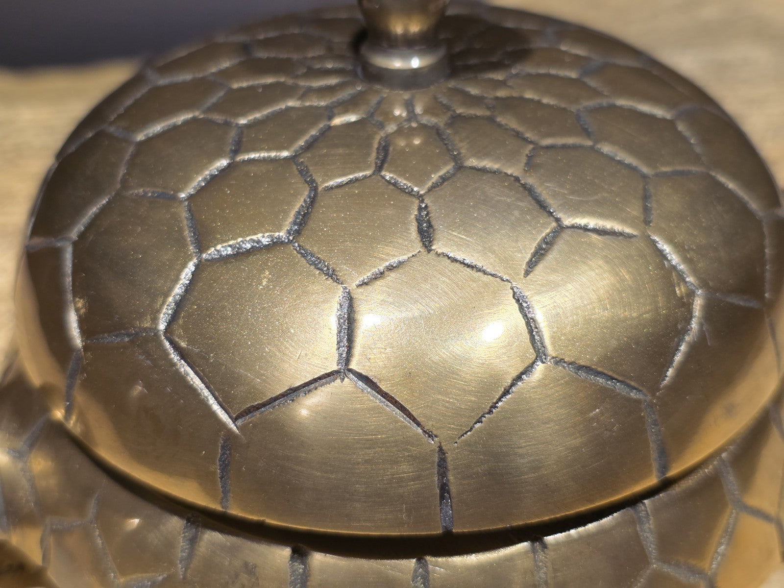 8" Vintage Style Brass Turtle Desk Service or Counter Bell