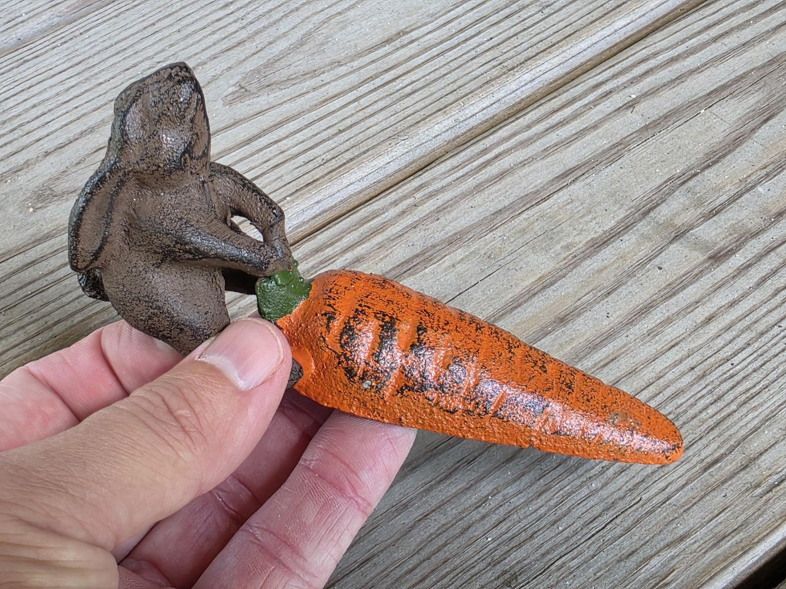 Antique Vintage Style Cast Iron Door Stop Rabbit Hare Wedge