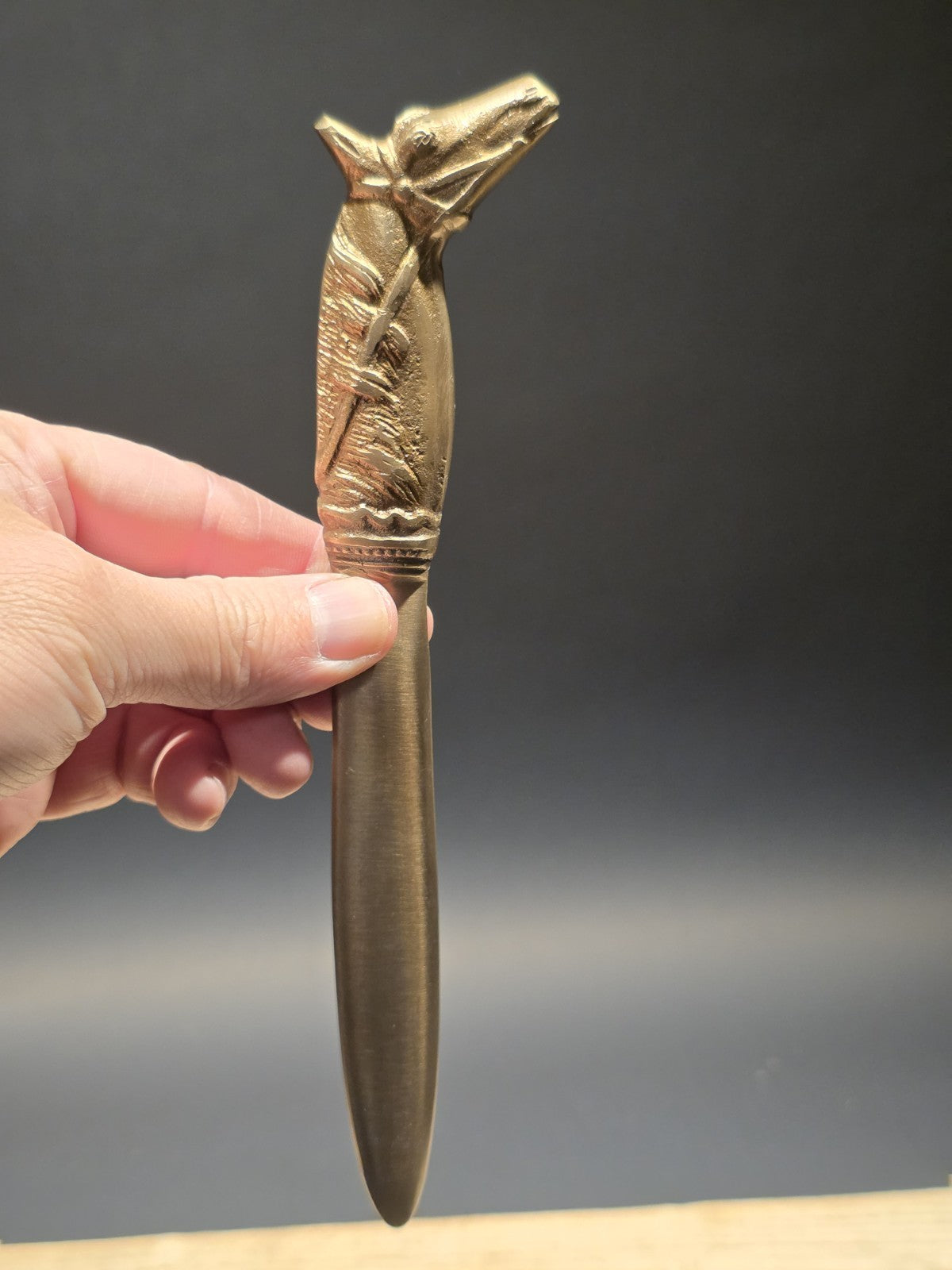 8 1/2"  Vintage Style Brass Horse Letter Opener