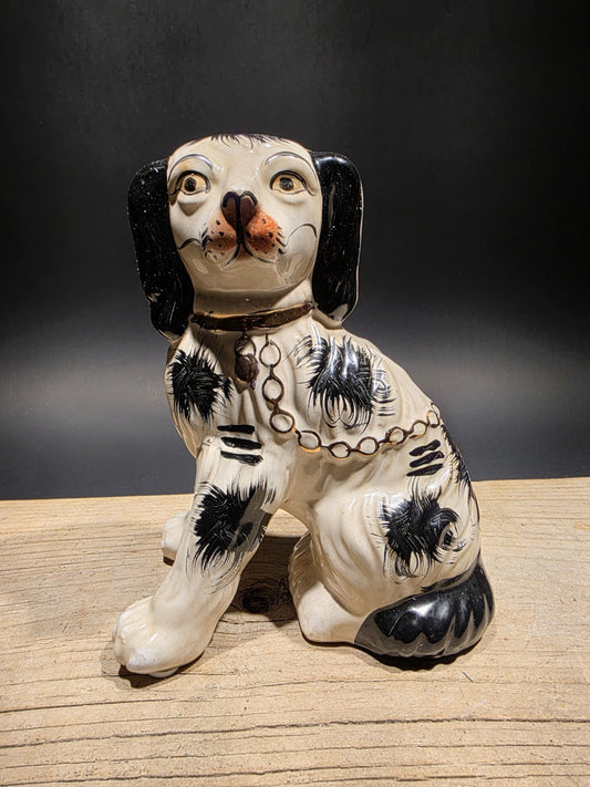 8" Antique Vintage Style Staffordshire Spaniel Dog Figurine
