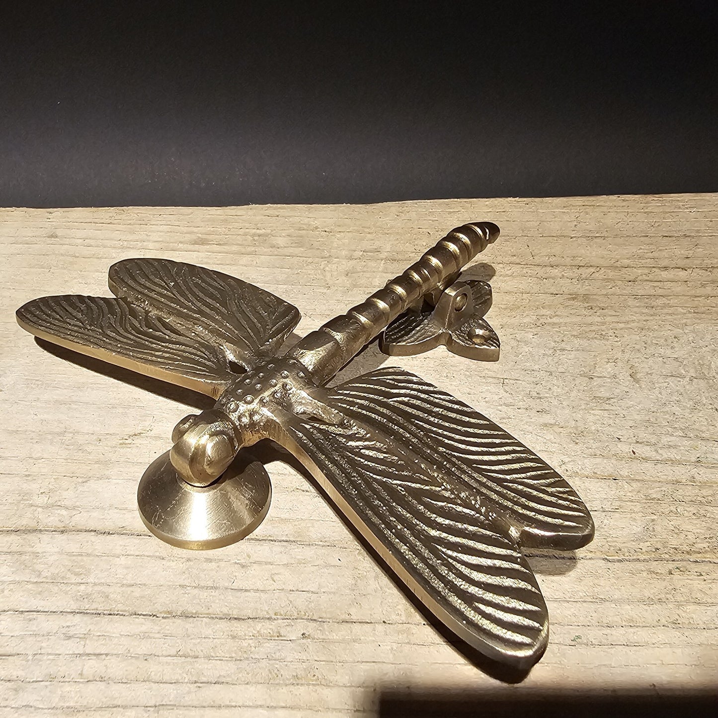 6-1/4" Antique Vintage Style Brass Dragonfly Door Knocker