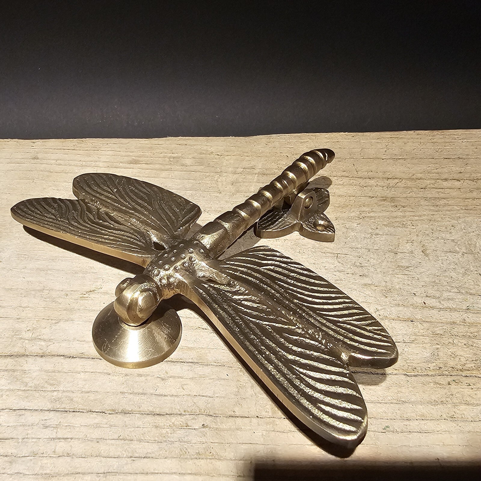 6-1/4" Antique Vintage Style Brass Dragonfly Door Knocker