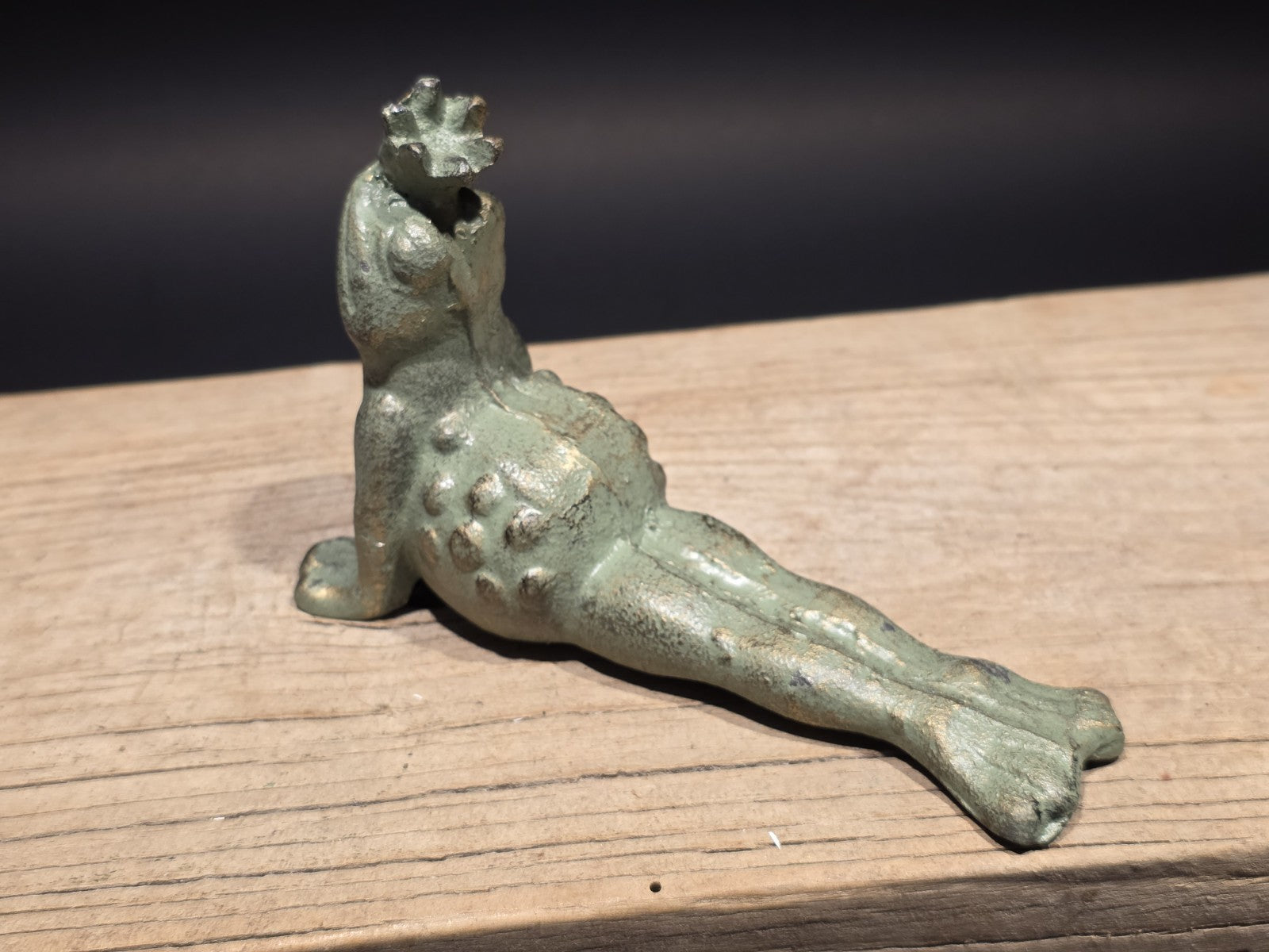 Vintage Style Cast Iron Yoga Frog Door Stop or Garden Statue