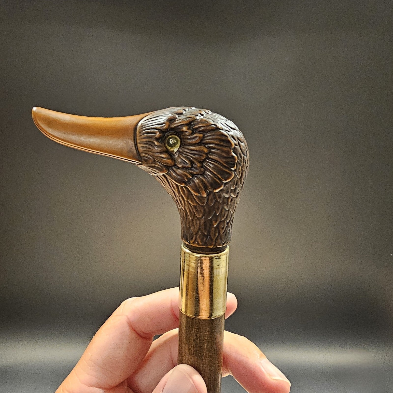 36" Antique Style Brown Duck Head Walking Stick Cane