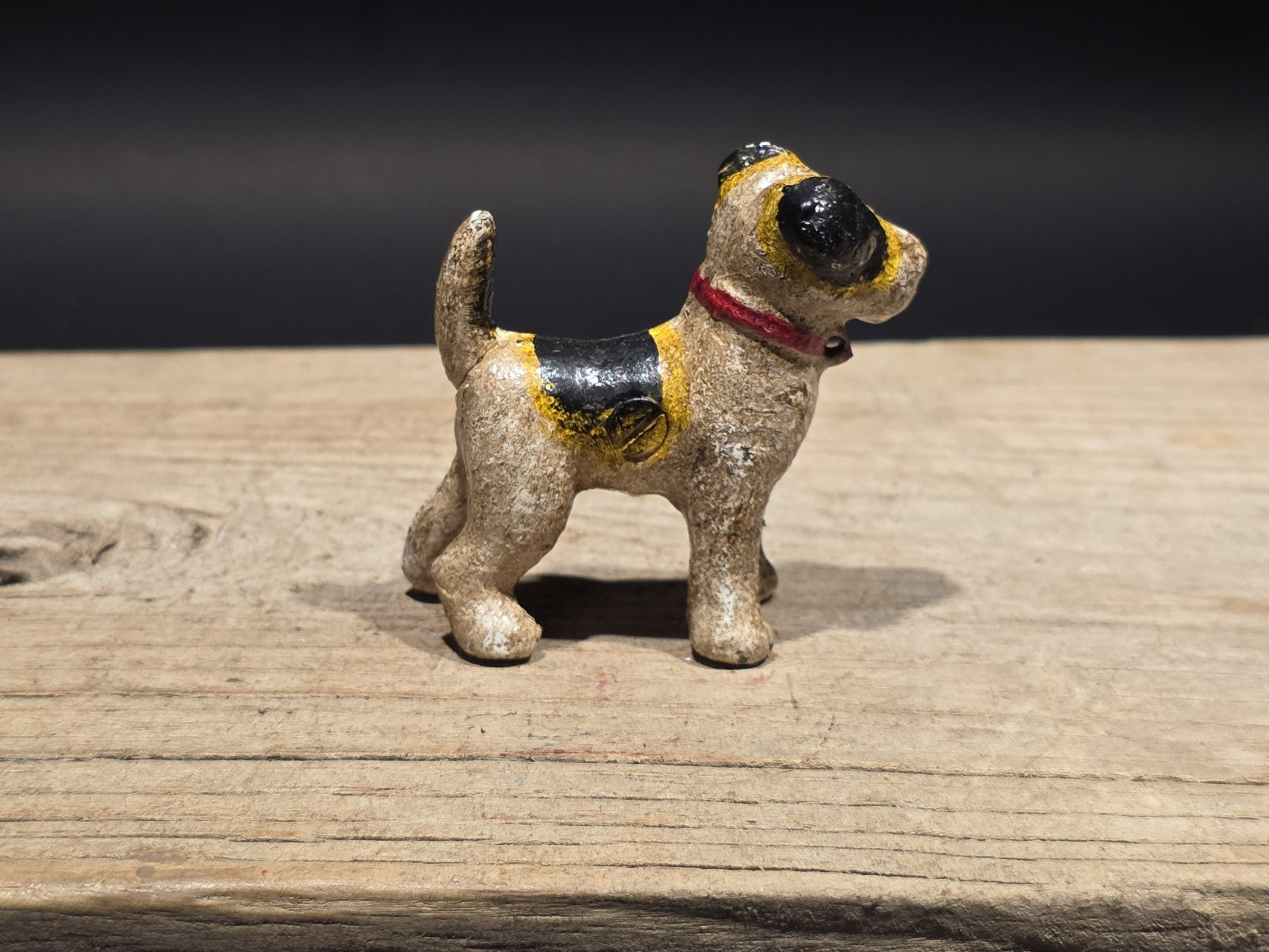 2 1/2" Antique Style Miniature Cast Iron Fox Hair Terrier Dog