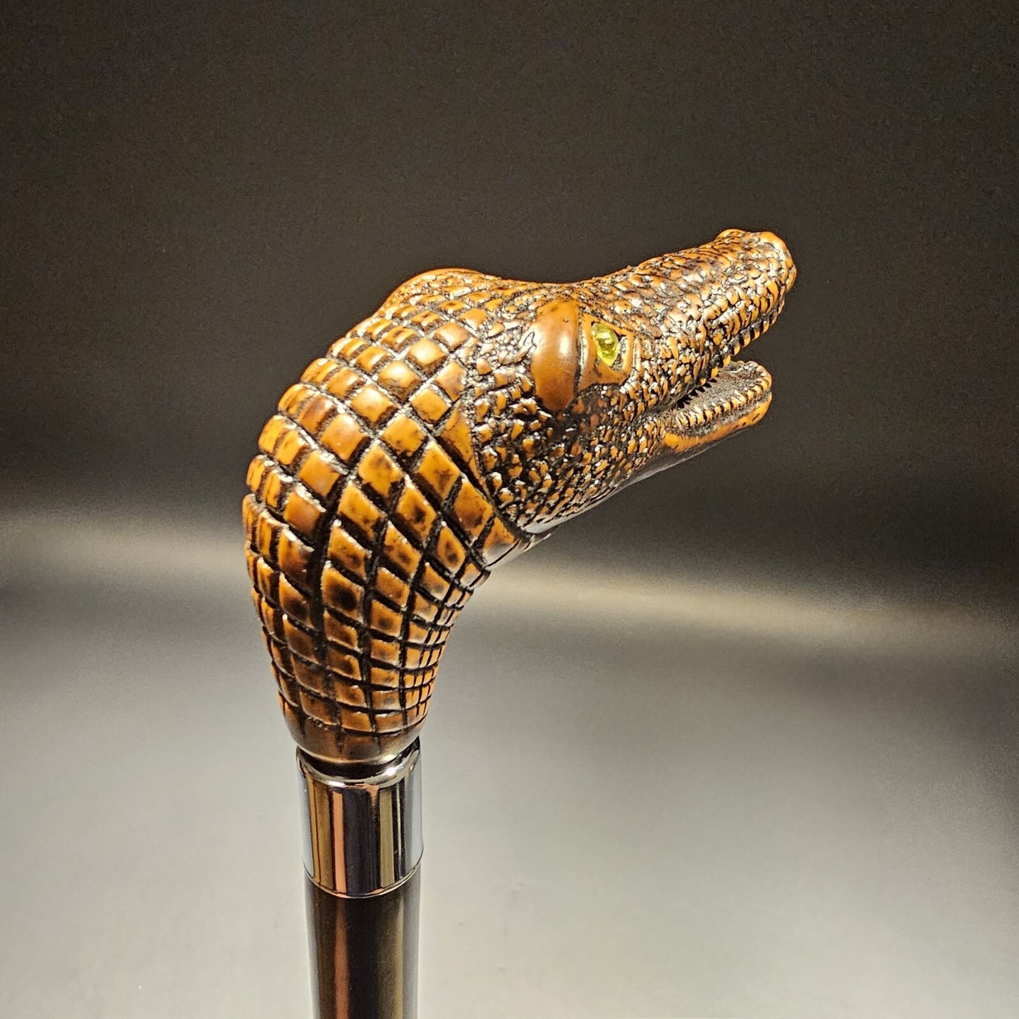 36" Antique Style Gator Head Walking Stick Cane
