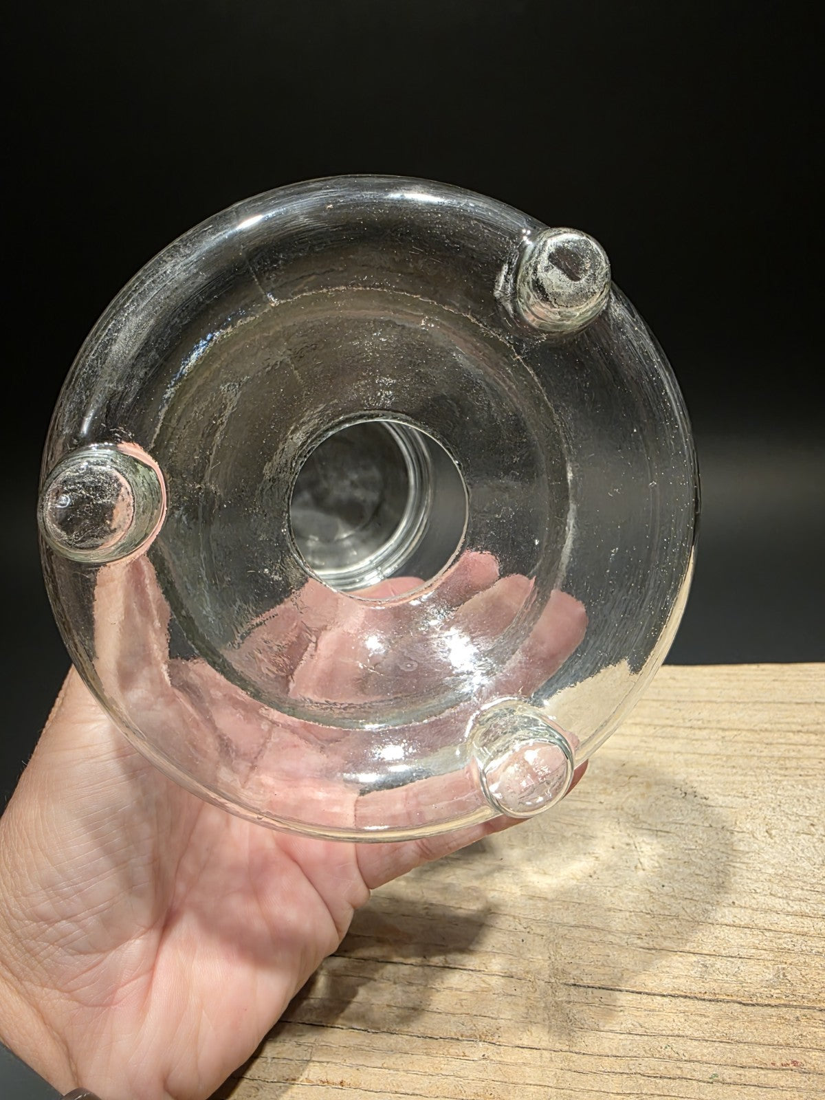 6 1/2" Antique Vintage Style Table Top Blown Glass Fly Wasp Insect Trap Catcher