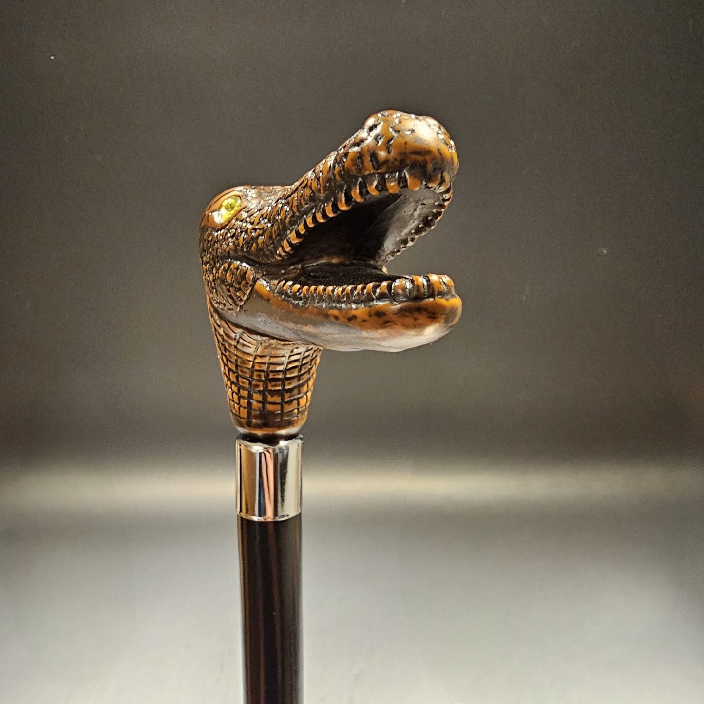 36" Antique Style Gator Head Walking Stick Cane
