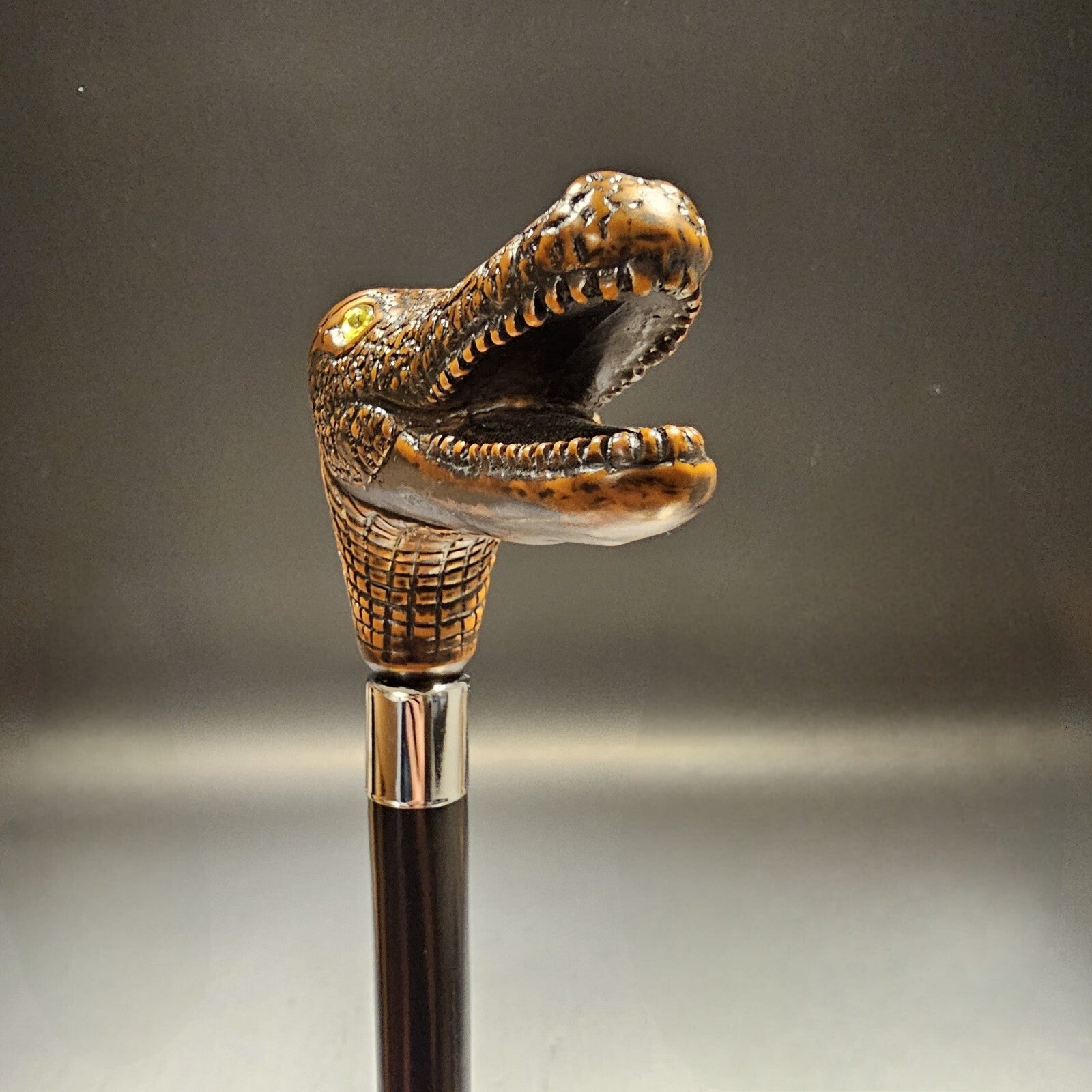 36" Antique Style Gator Head Walking Stick Cane