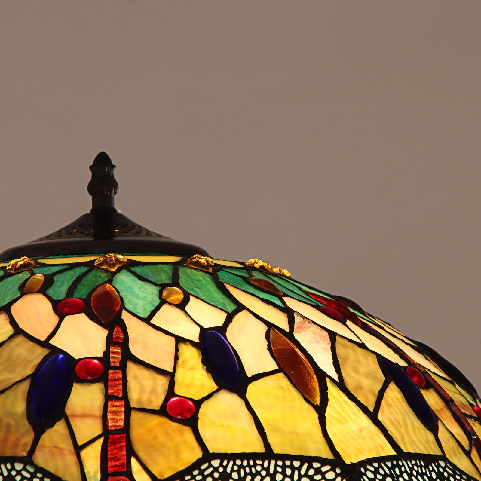 65.1" Antique Vintage Style Stained Glass Floor Lamp