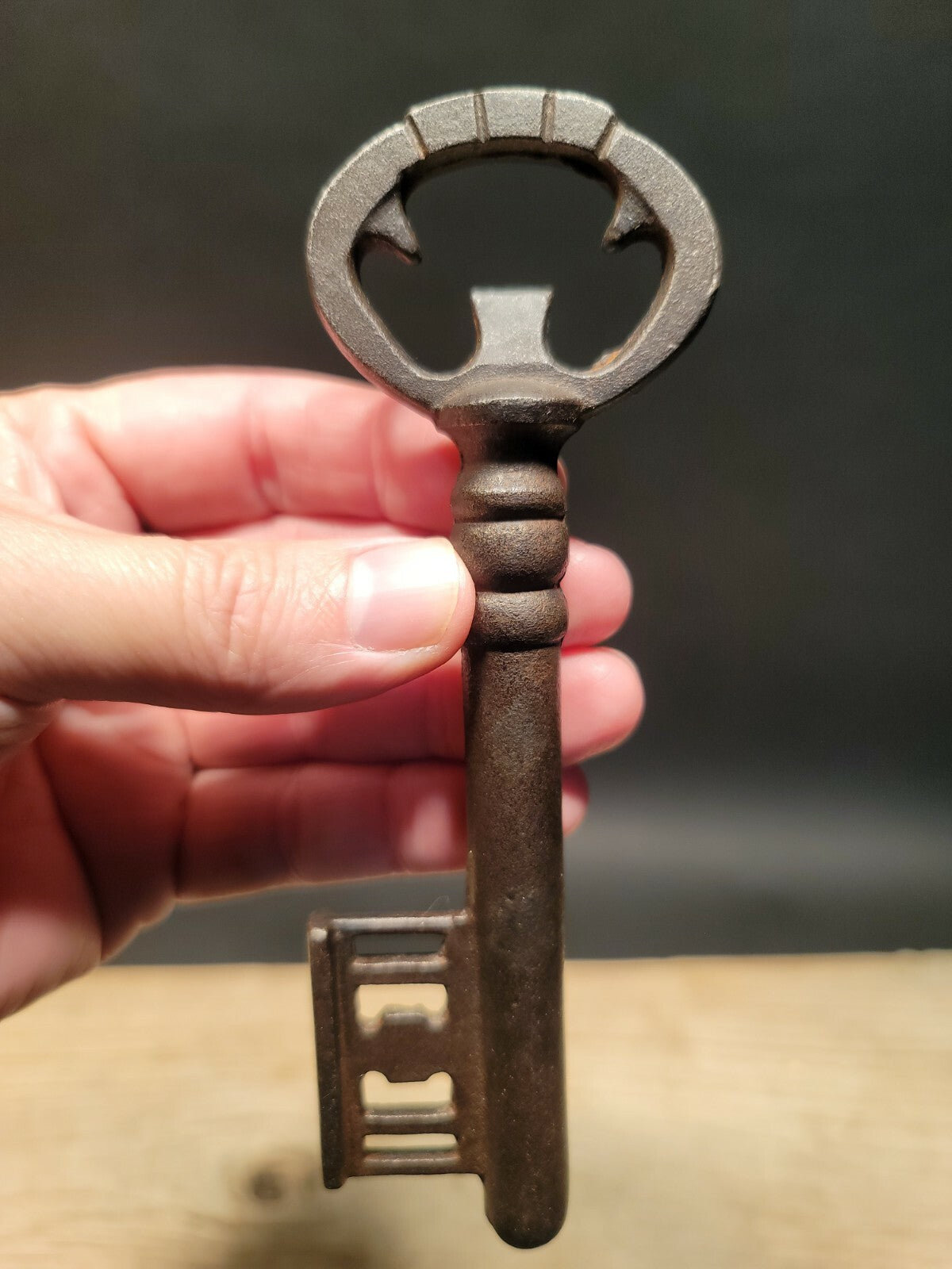 6 1/8" Antique Style Cast Iron Large Skeleton Church Key