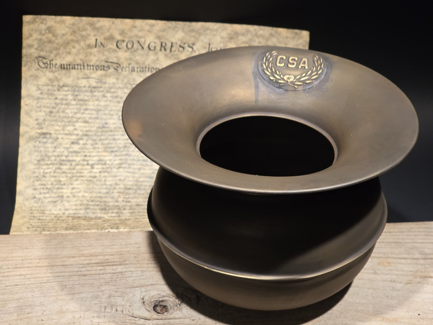 8 1/2" Antique Style Civil War Confederate Brass Spittoon Cuspidor