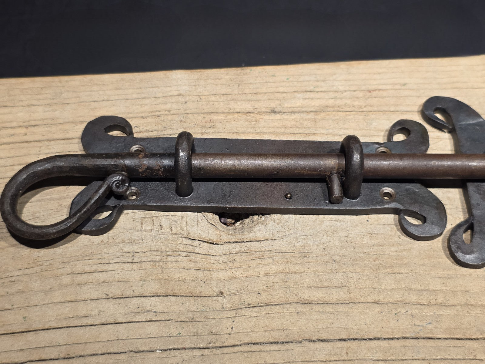 Antique Style Pennsylvania German  Slide Latch Hand Forged Primitive Iron