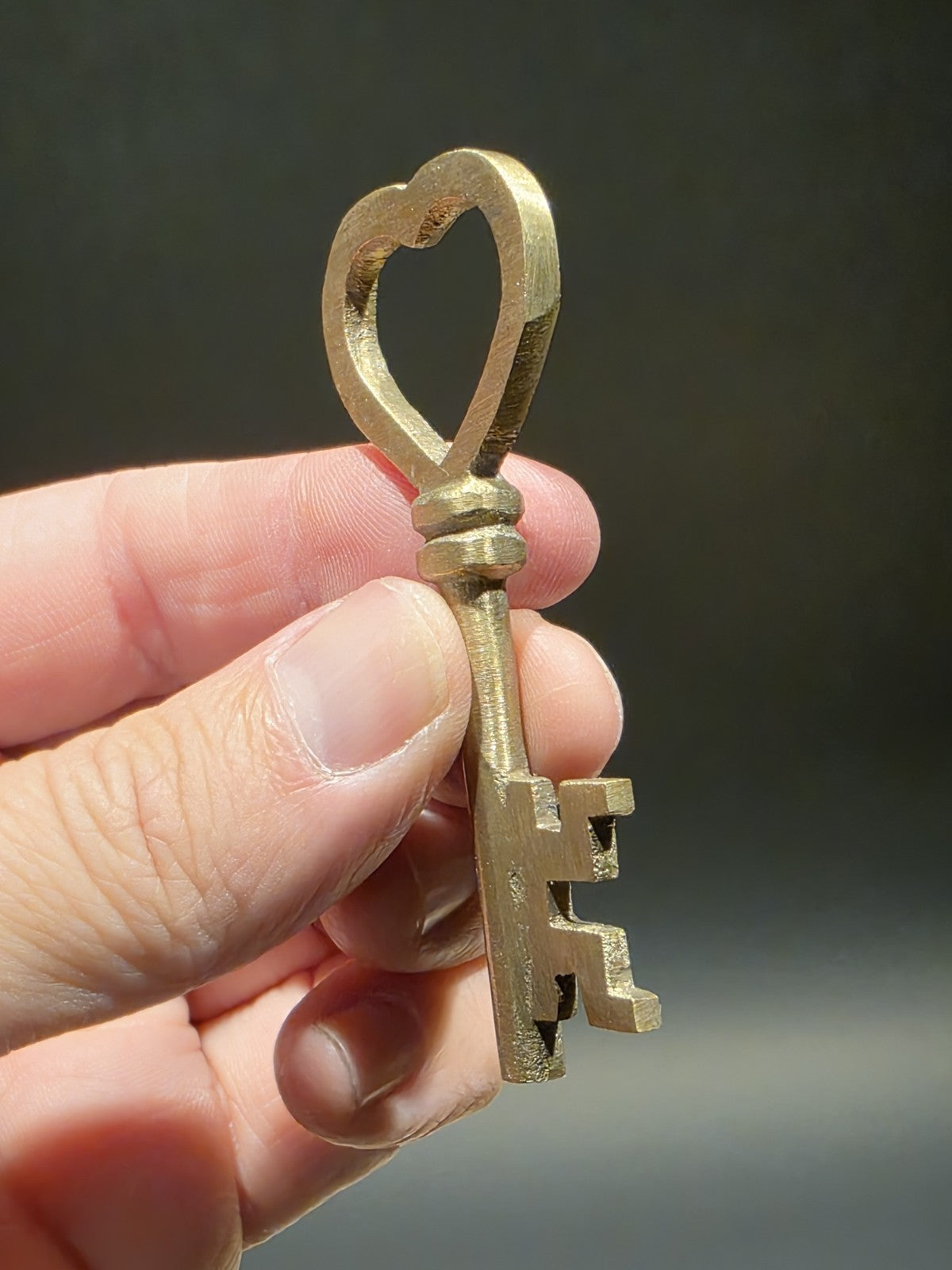3" Antique Style Brass Skeleton Key